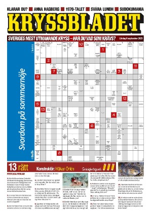 Aftonbladet Kryssbladet 2025-09-06