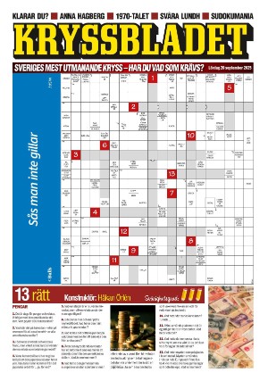 Aftonbladet Kryssbladet 2025-09-20