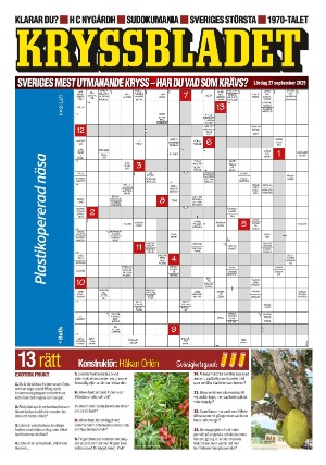 Aftonbladet Kryssbladet 2025-09-27