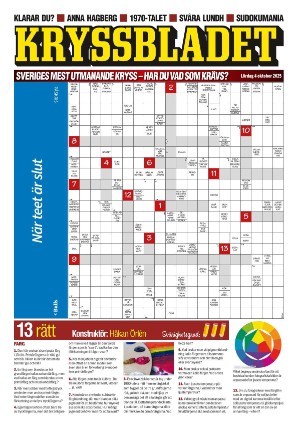 Aftonbladet Kryssbladet 2025-10-04