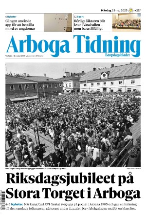 Förstasida Arboga Tidning