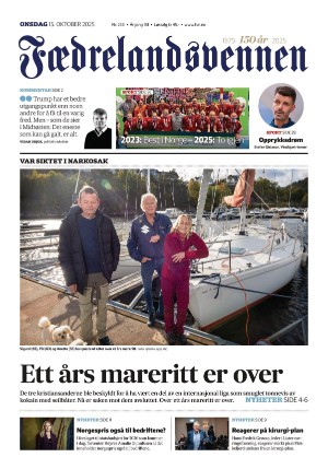 Fædrelandsvennen 15.10.25