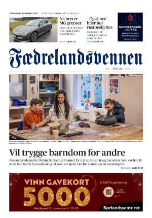 Fædrelandsvennen 18.12.25