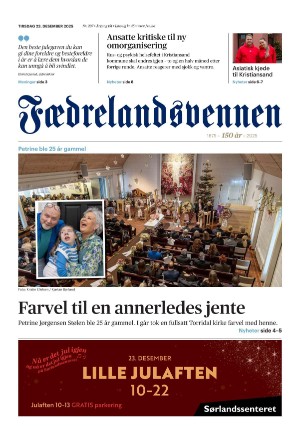 Fædrelandsvennen 23.12.25