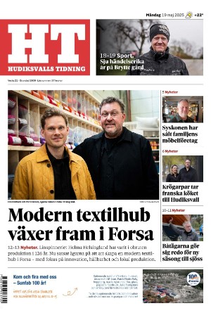 Förstasida Hudiksvalls Tidning