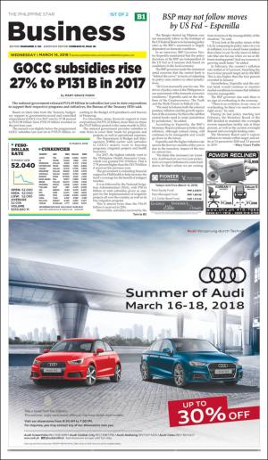 The Philippine Star Business section 3/14/18