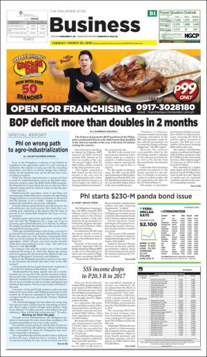 The Philippine Star Business section 3/20/18