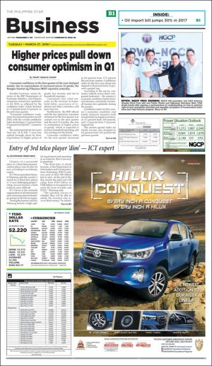 The Philippine Star Business section 3/27/18