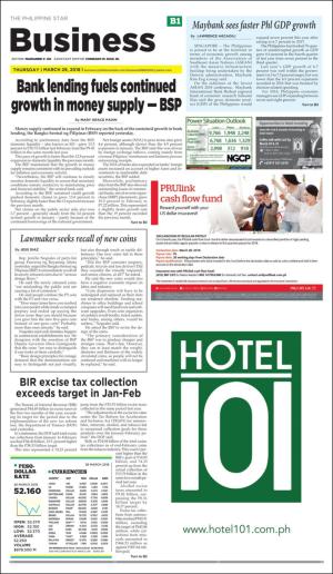The Philippine Star Business section 3/29/18