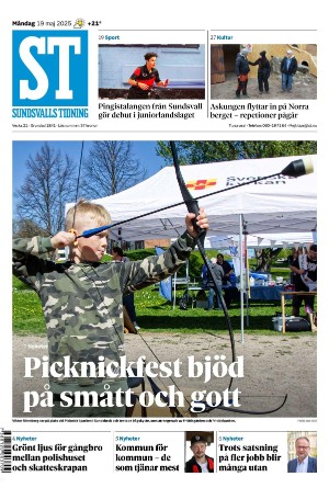 Förstasida Sundsvalls Tidning