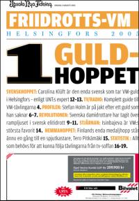 Upsala Nya Tidning UNT VM Friidrott 2005-08-03