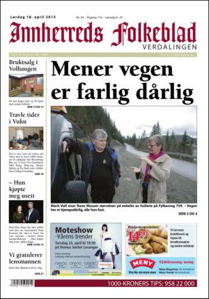 Innherreds Folkeblad Verdalingen 18.04.15