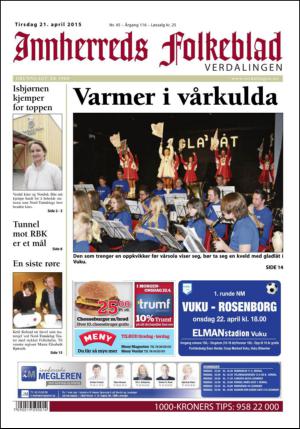 Innherreds Folkeblad Verdalingen 21.04.15