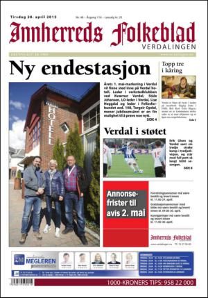 Innherreds Folkeblad Verdalingen 28.04.15