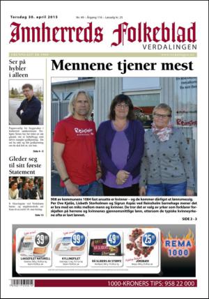 Innherreds Folkeblad Verdalingen 30.04.15